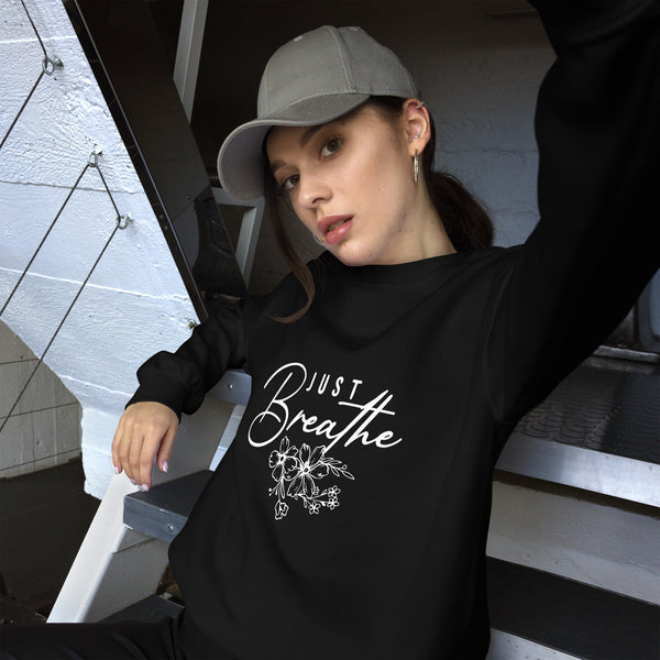 Floral Unisex Sweatshirt - Black - Sweatshirts