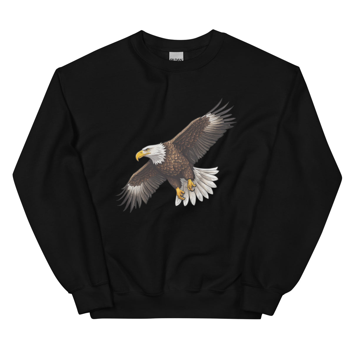 Soar High - Realistic Bald Eagle Sweatshirt - Black - Sweatshirts