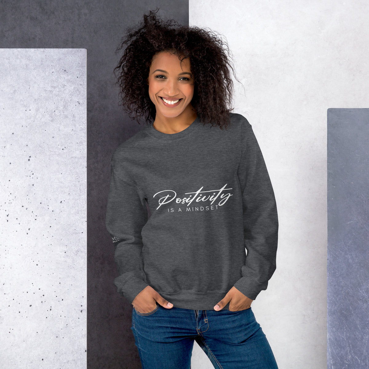 Mindset & Mood - Positivity Unisex Sweatshirt - Dark Heather -