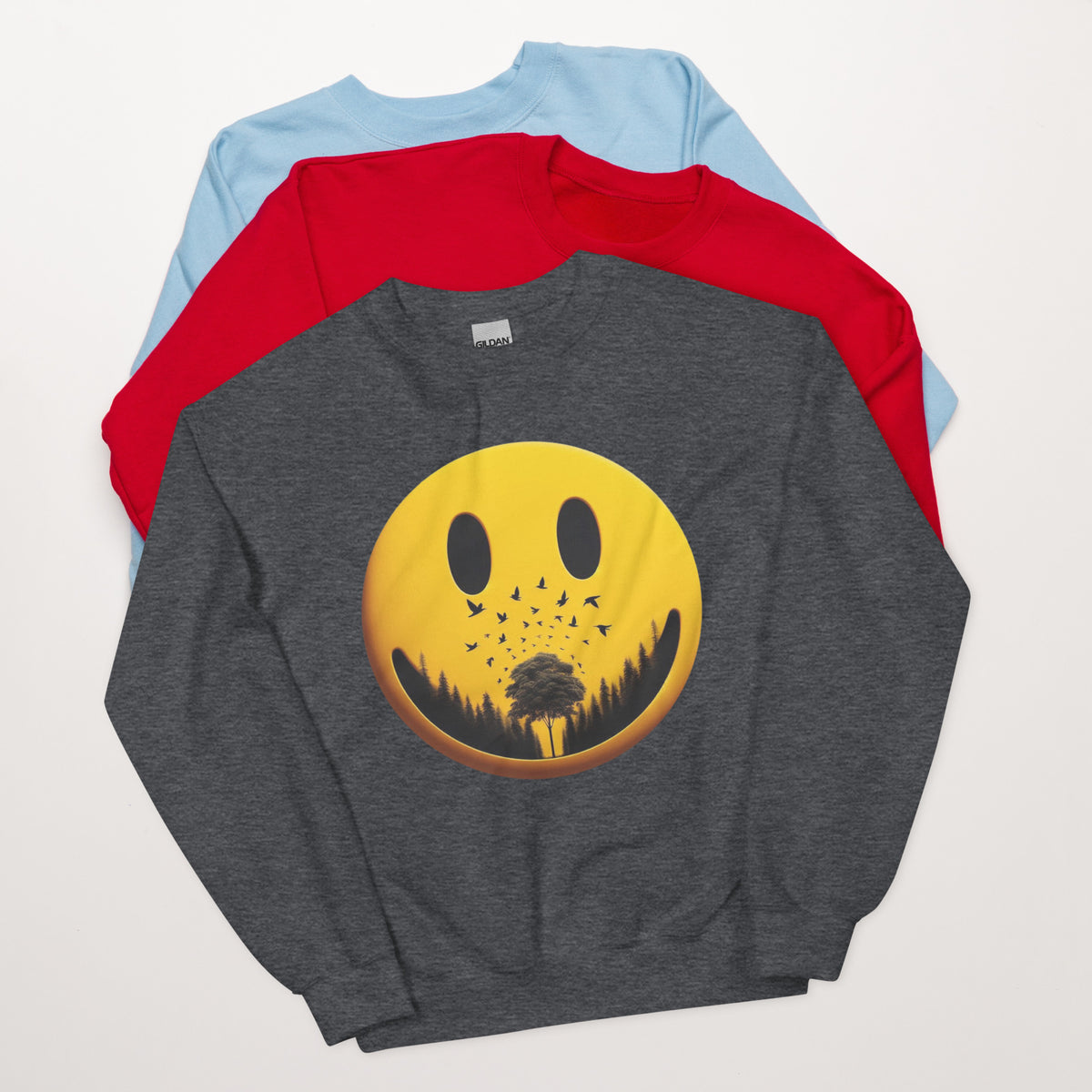 Nature's Embrace - The Happy Face Sweatshirt" - - Sweatshirts