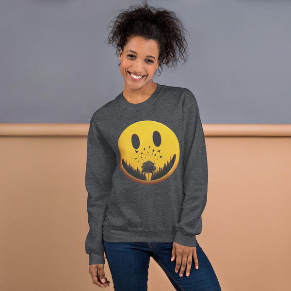 Nature's Embrace - The Happy Face Sweatshirt" - - Sweatshirts