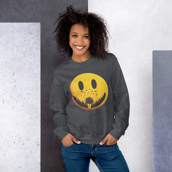 Nature's Embrace - The Happy Face Sweatshirt" - - Sweatshirts