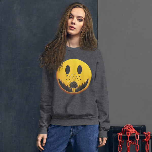 Nature's Embrace - The Happy Face Sweatshirt" - - Sweatshirts