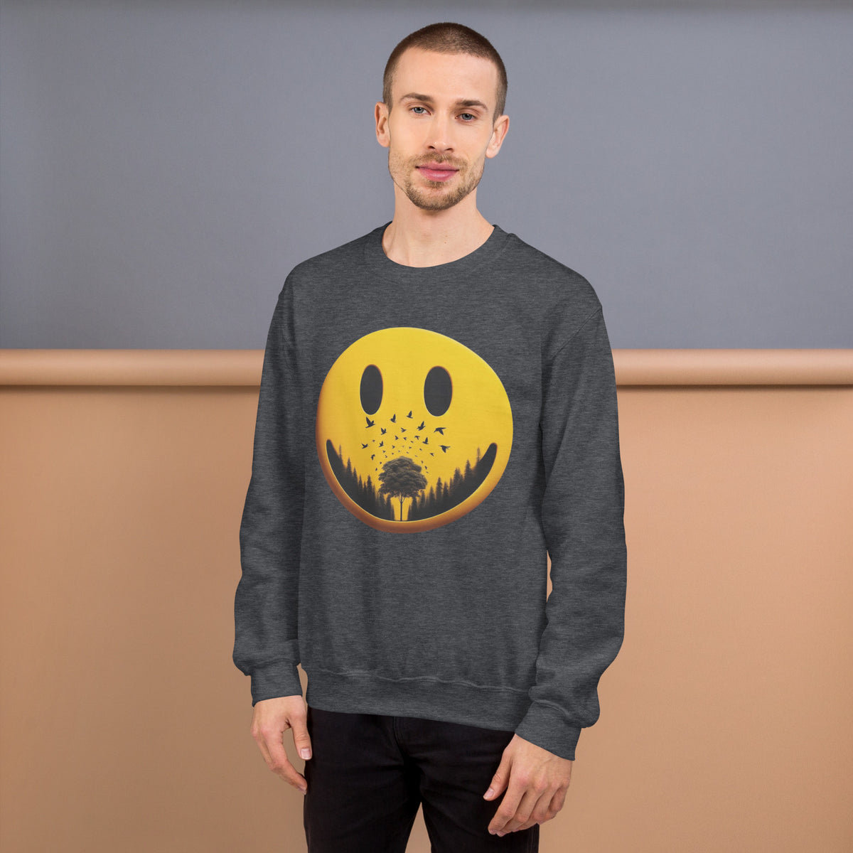 Nature's Embrace - The Happy Face Sweatshirt" - - Sweatshirts