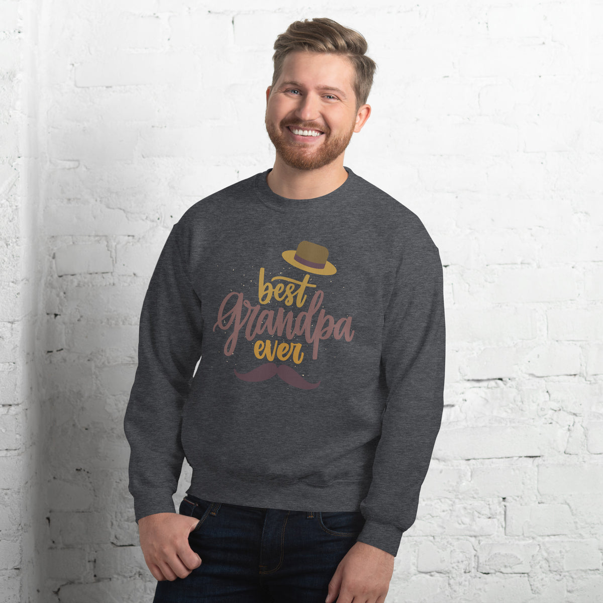 Stylish Tribute to the Best Grandpa - Dark Heather - Sweatshirts