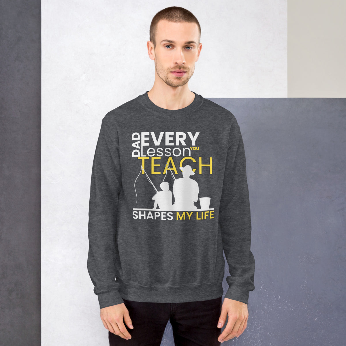 Bold Guidance - You Teach My Life Sweatshirt for Fathers - Dark Heather - Sweatshirts