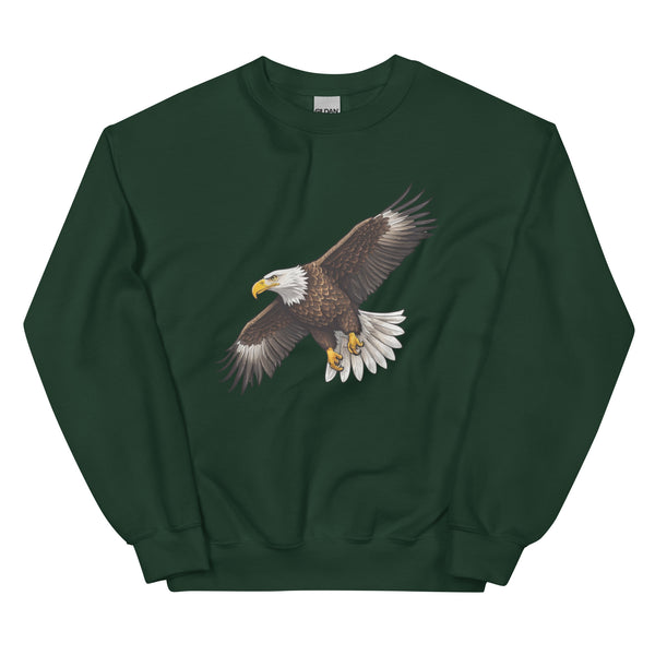 Soar High - Realistic Bald Eagle Sweatshirt - Forest Green - Sweatshirts