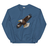 Soar High - Realistic Bald Eagle Sweatshirt - Indigo Blue - Sweatshirts