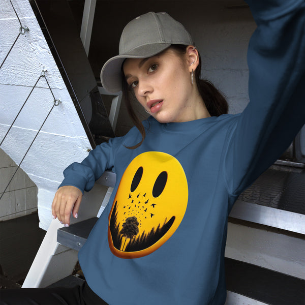 Nature's Embrace - The Happy Face Sweatshirt" - - Sweatshirts