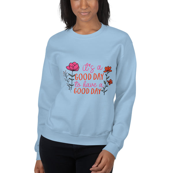 Flower-Powered Good Day Sweatshirt - -