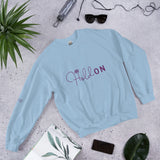 Hold On & Overthink - Cozy Unisex Sweatshirt - Light Blue -