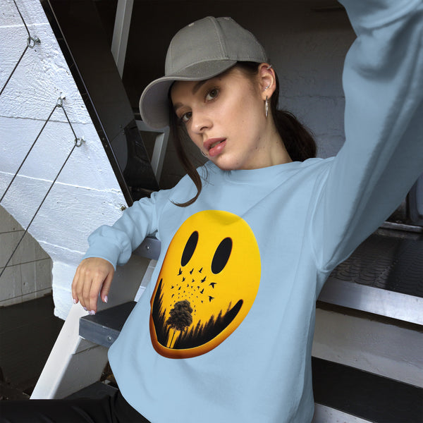 Nature's Embrace - The Happy Face Sweatshirt" - - Sweatshirts