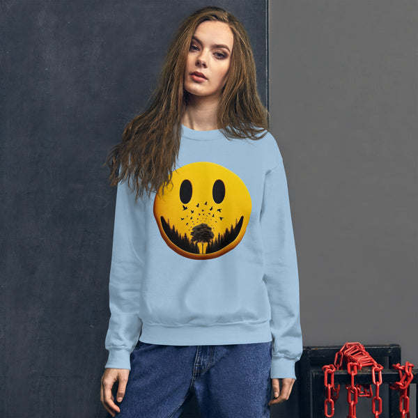 Nature's Embrace - The Happy Face Sweatshirt" - - Sweatshirts