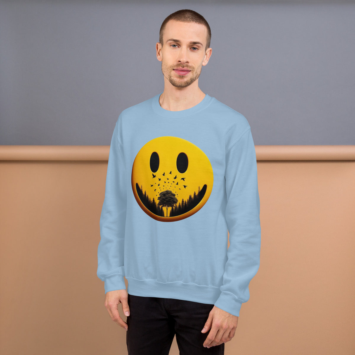 Nature's Embrace - The Happy Face Sweatshirt" - - Sweatshirts