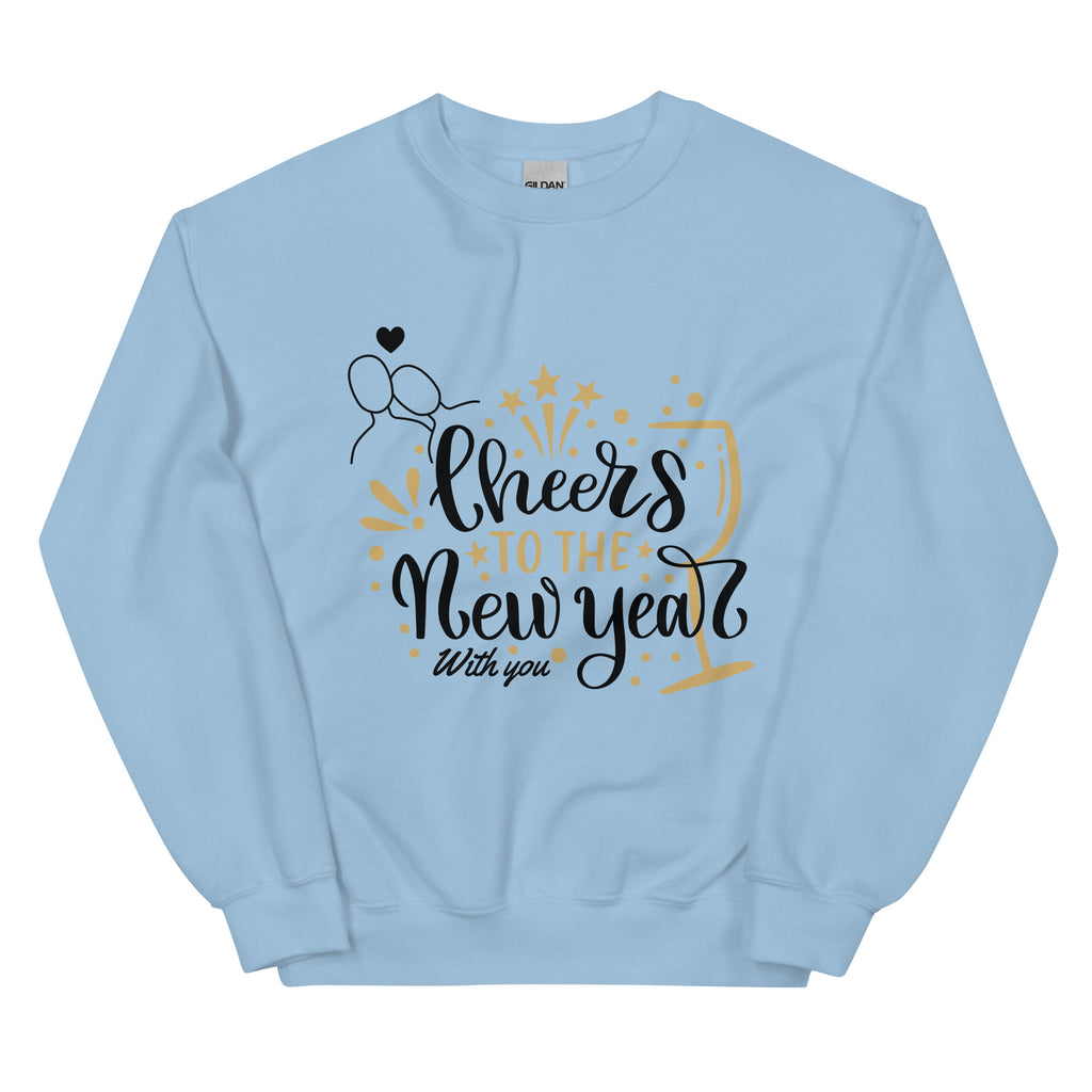 Cheers to the New Year - Romantic Sweatshirt for Him - Light Blue - sweatshirt