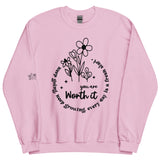 Uplifting Floral Sweatshirt - You Are Worth It - -