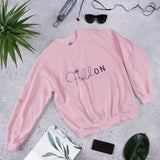 Hold On & Overthink - Cozy Unisex Sweatshirt - Light Pink -