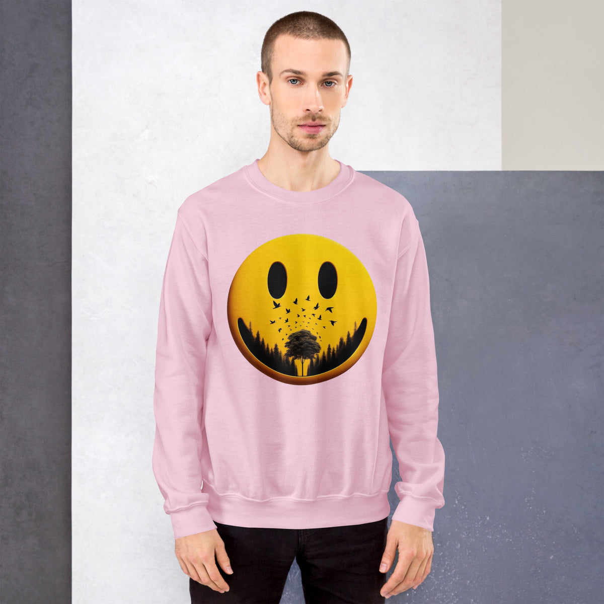 Nature's Embrace - The Happy Face Sweatshirt" - - Sweatshirts