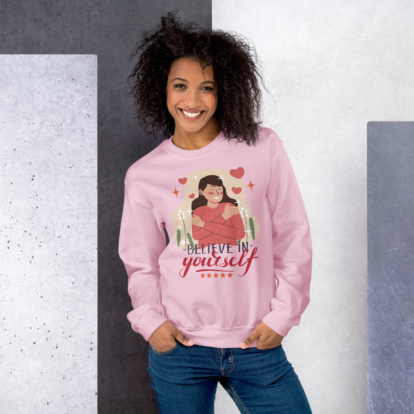 Self-Love in Style - Believe in Yourself Sweatshirt - Light Pink - Sweatshirts