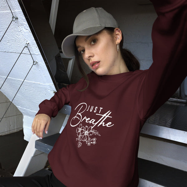 Floral Unisex Sweatshirt - Maroon - Sweatshirts