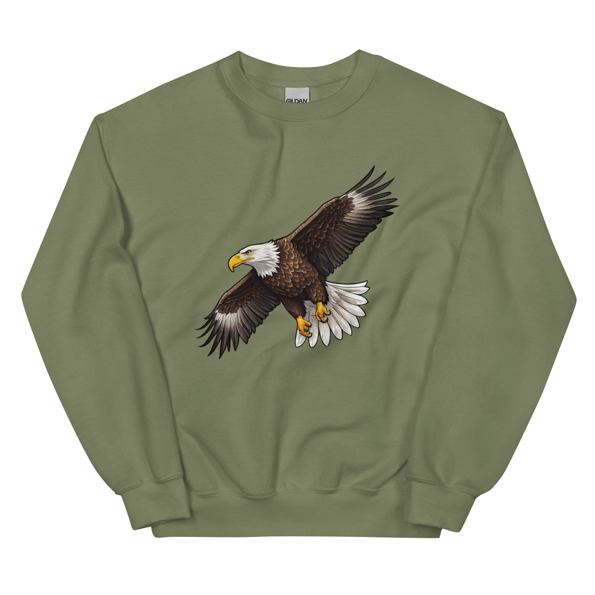 Soar High - Realistic Bald Eagle Sweatshirt - Military Green - Sweatshirts