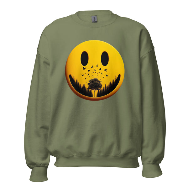 Nature's Embrace - The Happy Face Sweatshirt" - - Sweatshirts