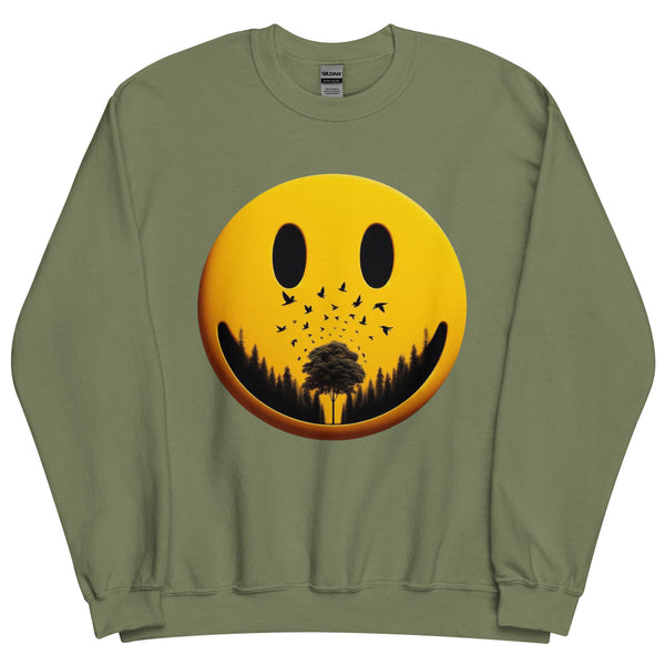 Nature's Embrace - The Happy Face Sweatshirt" - - Sweatshirts