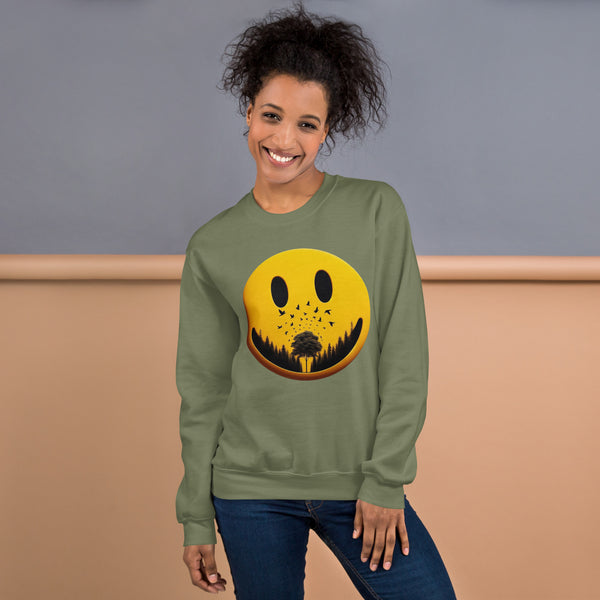 Nature's Embrace - The Happy Face Sweatshirt" - - Sweatshirts