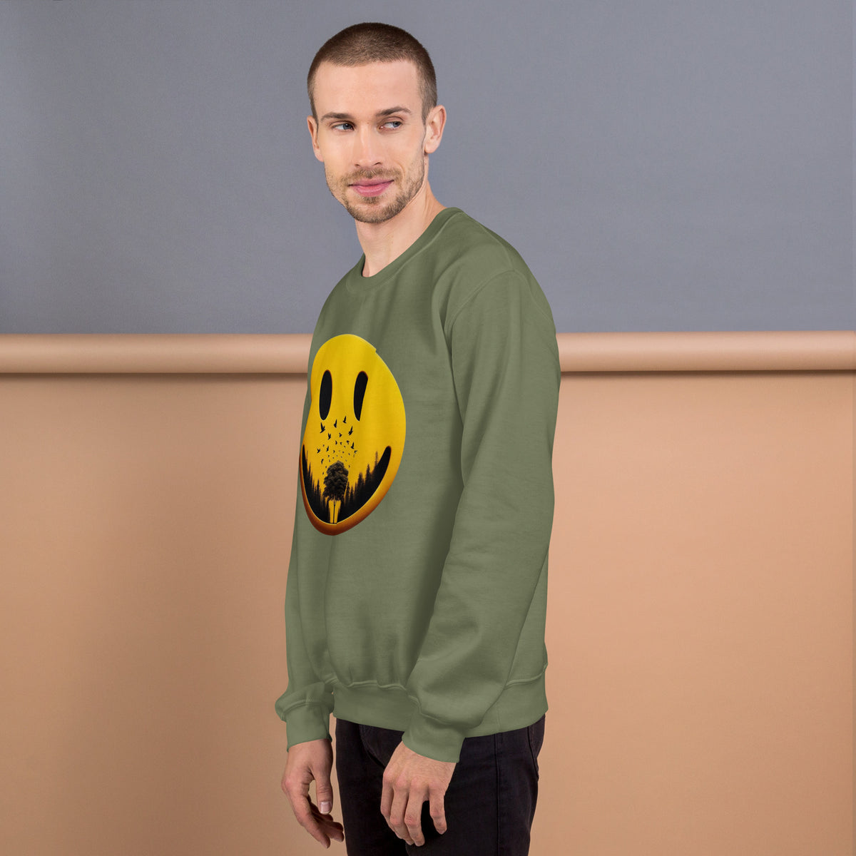 Nature's Embrace - The Happy Face Sweatshirt" - - Sweatshirts