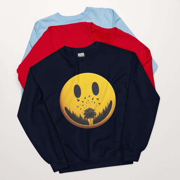 Nature's Embrace - The Happy Face Sweatshirt" - - Sweatshirts