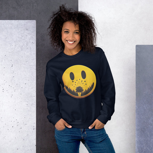 Nature's Embrace - The Happy Face Sweatshirt" - - Sweatshirts