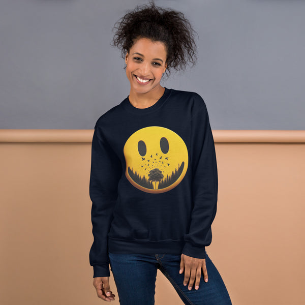 Nature's Embrace - The Happy Face Sweatshirt" - - Sweatshirts