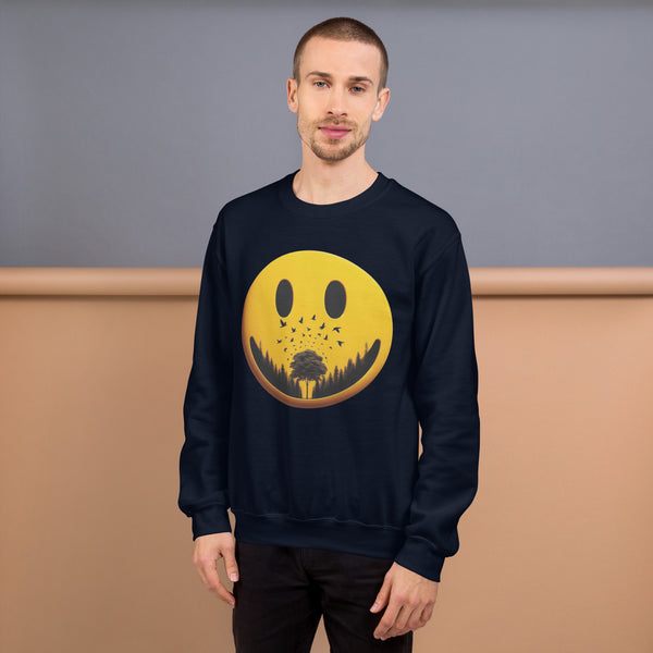 Nature's Embrace - The Happy Face Sweatshirt" - - Sweatshirts