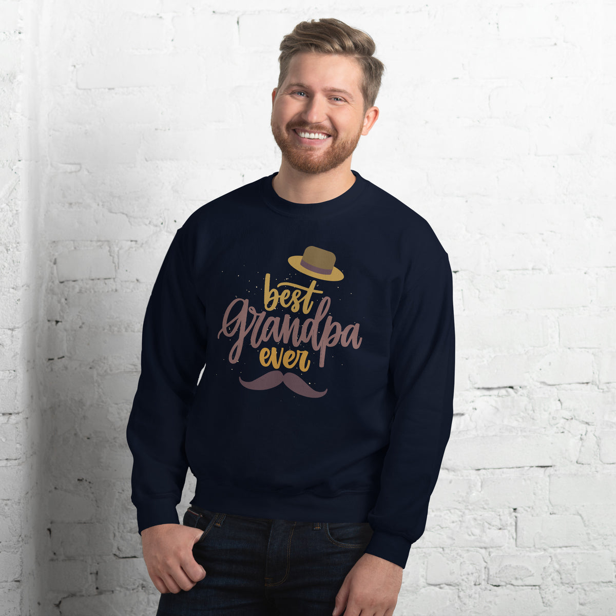 Stylish Tribute to the Best Grandpa - Navy - Sweatshirts