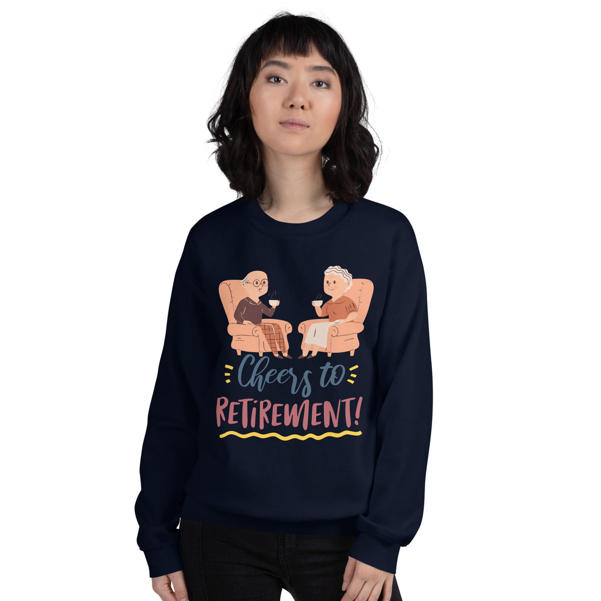 Wreath of Warmth - Celebrate the Holidays in Style - Navy - Sweatshirts