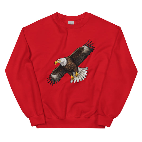 Soar High - Realistic Bald Eagle Sweatshirt - Red - Sweatshirts