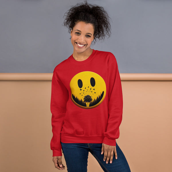 Nature's Embrace - The Happy Face Sweatshirt" - - Sweatshirts