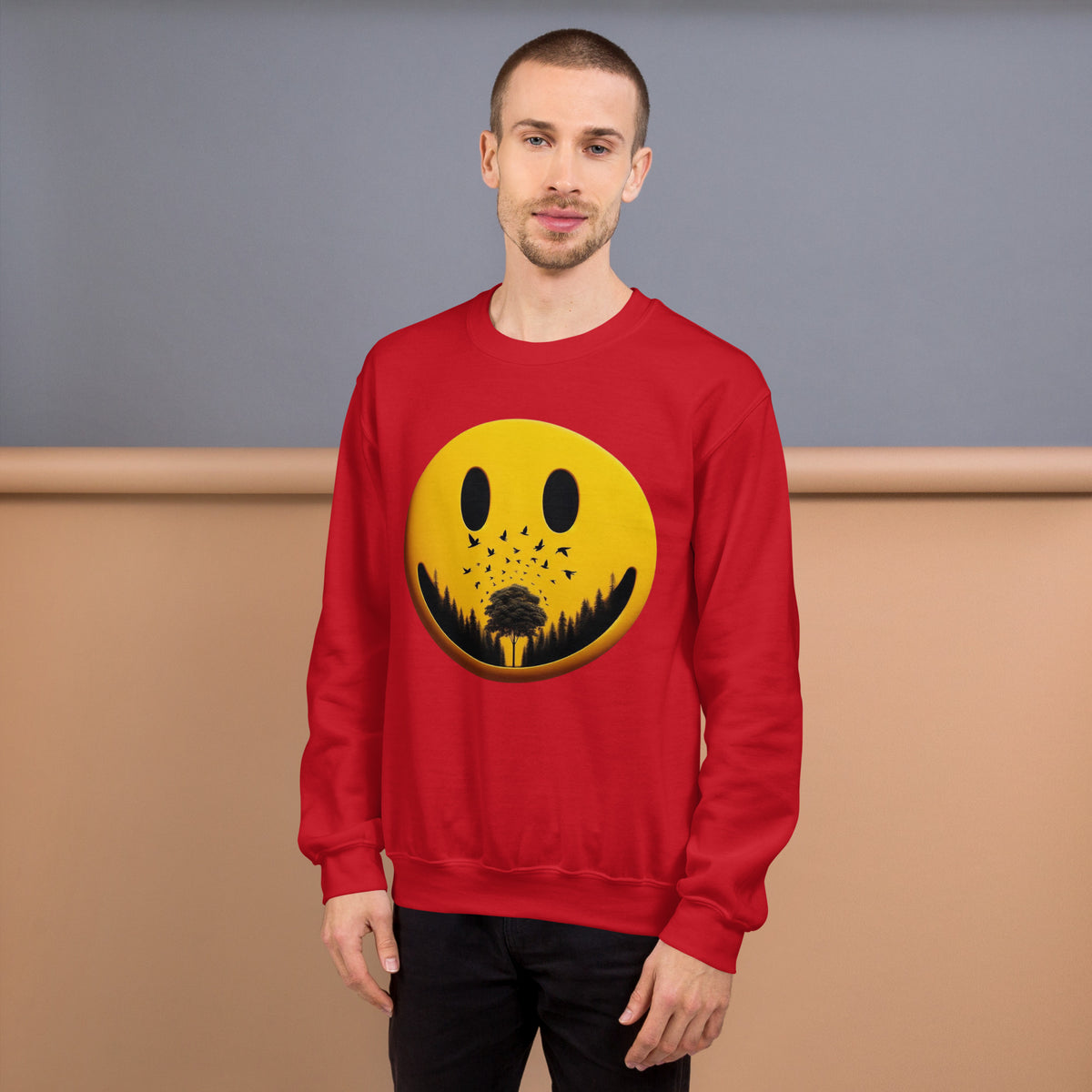 Nature's Embrace - The Happy Face Sweatshirt" - - Sweatshirts