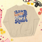 Red, White, and Rawr - Unisex Dinosaur Sweatshirt - -