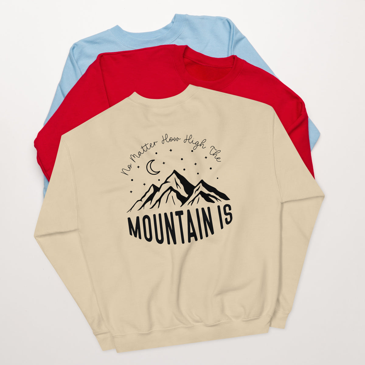 Journey to the Summit - Mountain Moon Unisex Sweatshirt - -