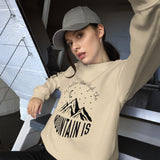 Journey to the Summit - Mountain Moon Unisex Sweatshirt - -