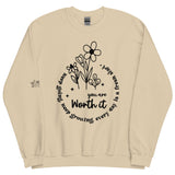 Uplifting Floral Sweatshirt - You Are Worth It - -