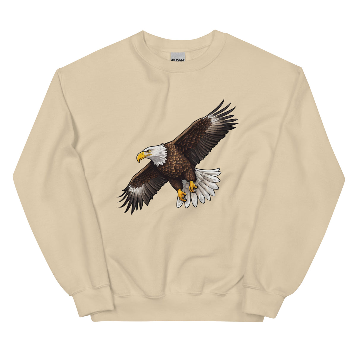 Soar High - Realistic Bald Eagle Sweatshirt - Sand - Sweatshirts