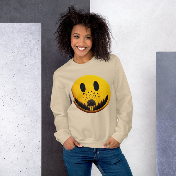 Nature's Embrace - The Happy Face Sweatshirt" - - Sweatshirts