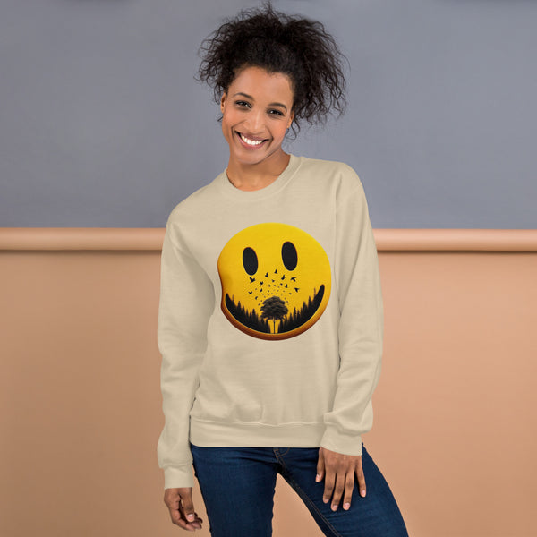 Nature's Embrace - The Happy Face Sweatshirt" - - Sweatshirts