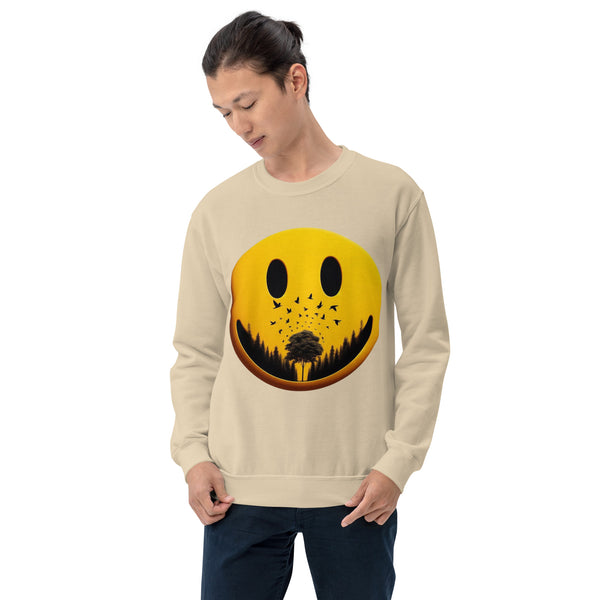 Nature's Embrace - The Happy Face Sweatshirt" - - Sweatshirts