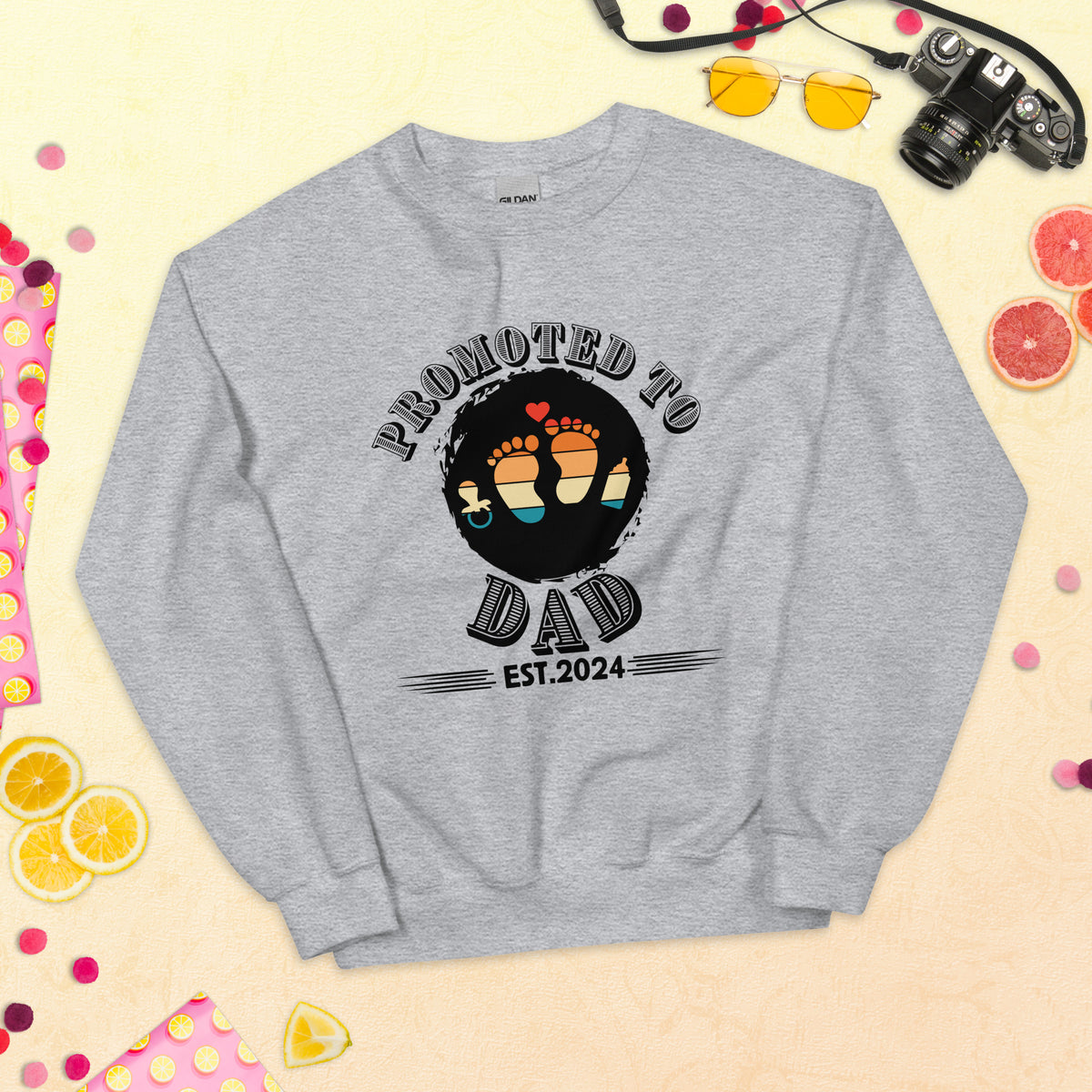 Step into Fatherhood - Embrace the Adventure Sweatshirt - Sport Grey - Print Material