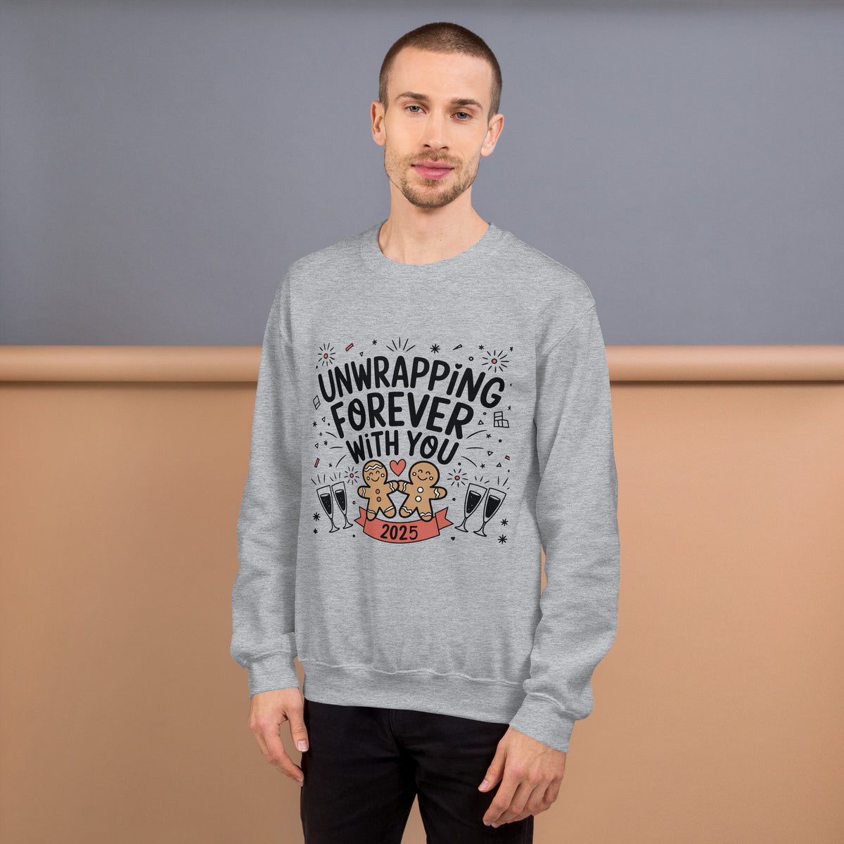 Unwrapping Forever - 2025 New Year Sweatshirt for Your Boyfriend - Sport Grey - Sweatshirt