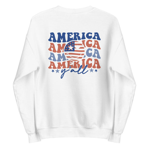 Stars & Stripes - USA Smiley Face Sweatshirt - -