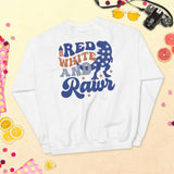 Red, White, and Rawr - Unisex Dinosaur Sweatshirt - -